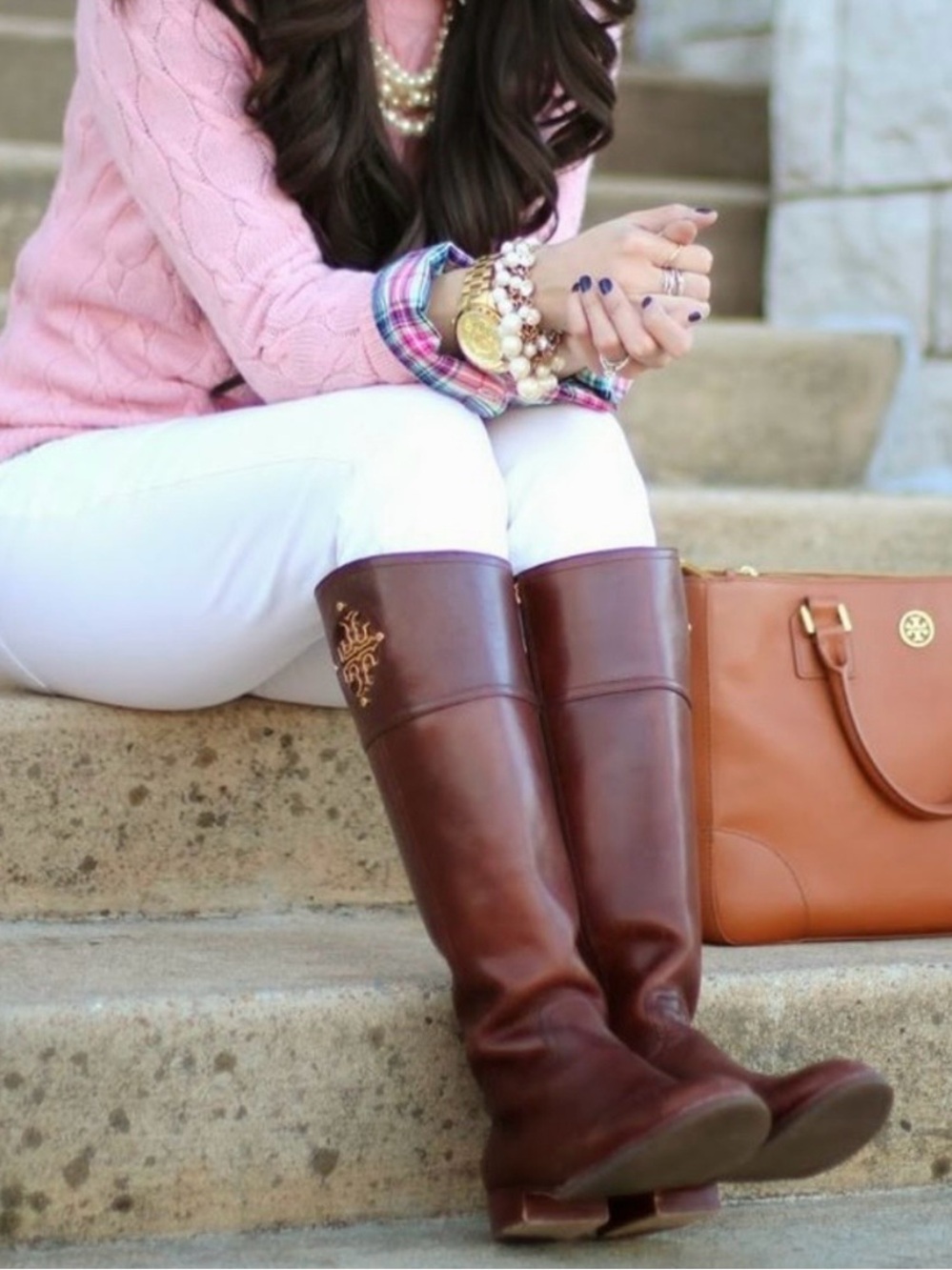 Tory Burch Kiernan Leather Riding Boots - Picture 2 of 6